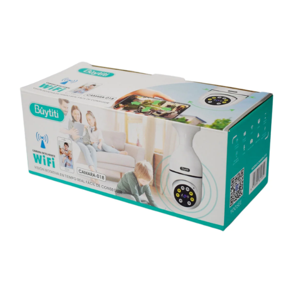 Cámara de seguridad WiFi con cabeza giratoria 360° Foco Socket CAMARA-018