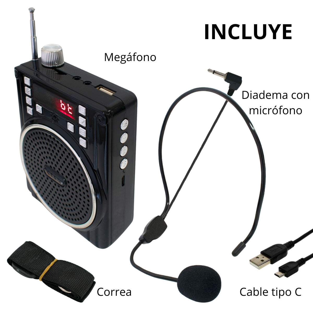 Bocina Bluetooth Estilo Megáfono WKS-204