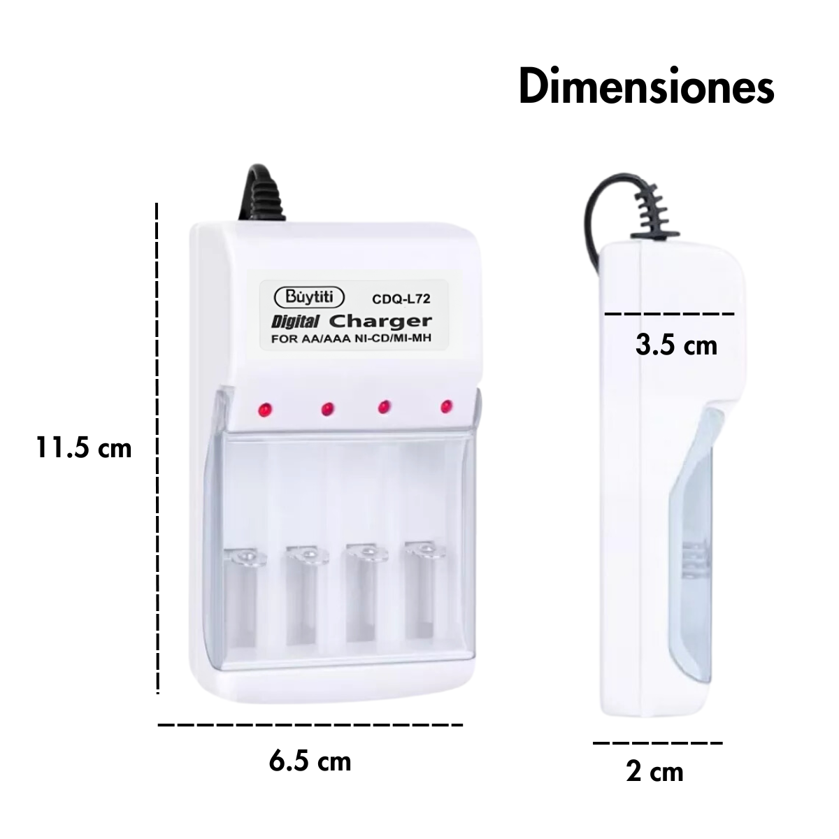 Cargador de Baterías con Pilas AA CDQ-L72