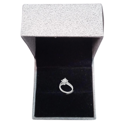 Caja Joyeria Cuadrado Piel Sintetica Gris