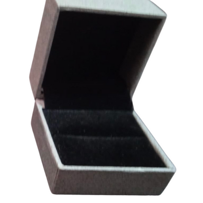 Caja Joyeria Cuadrado Piel Sintetica Gris