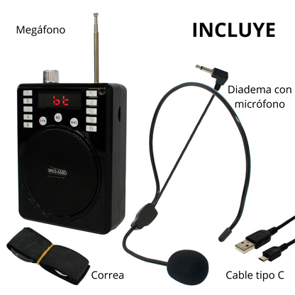 Bocina Bluetooth Megáfono WKS-558D