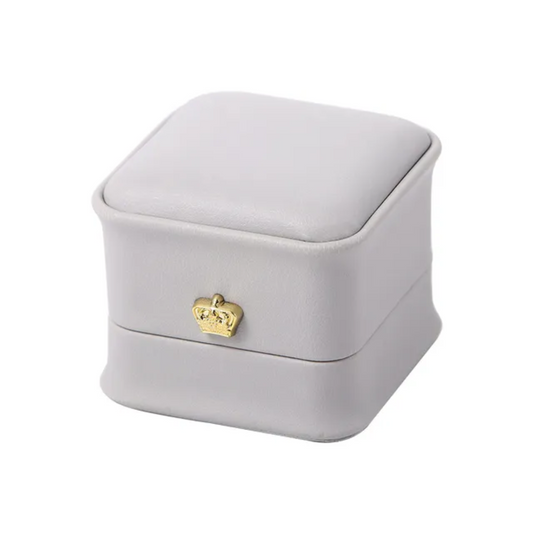 Caja Joyeria Cuadrado Piel Sintetica Gris