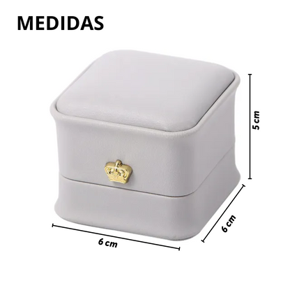Caja Joyeria Cuadrado Piel Sintetica Gris