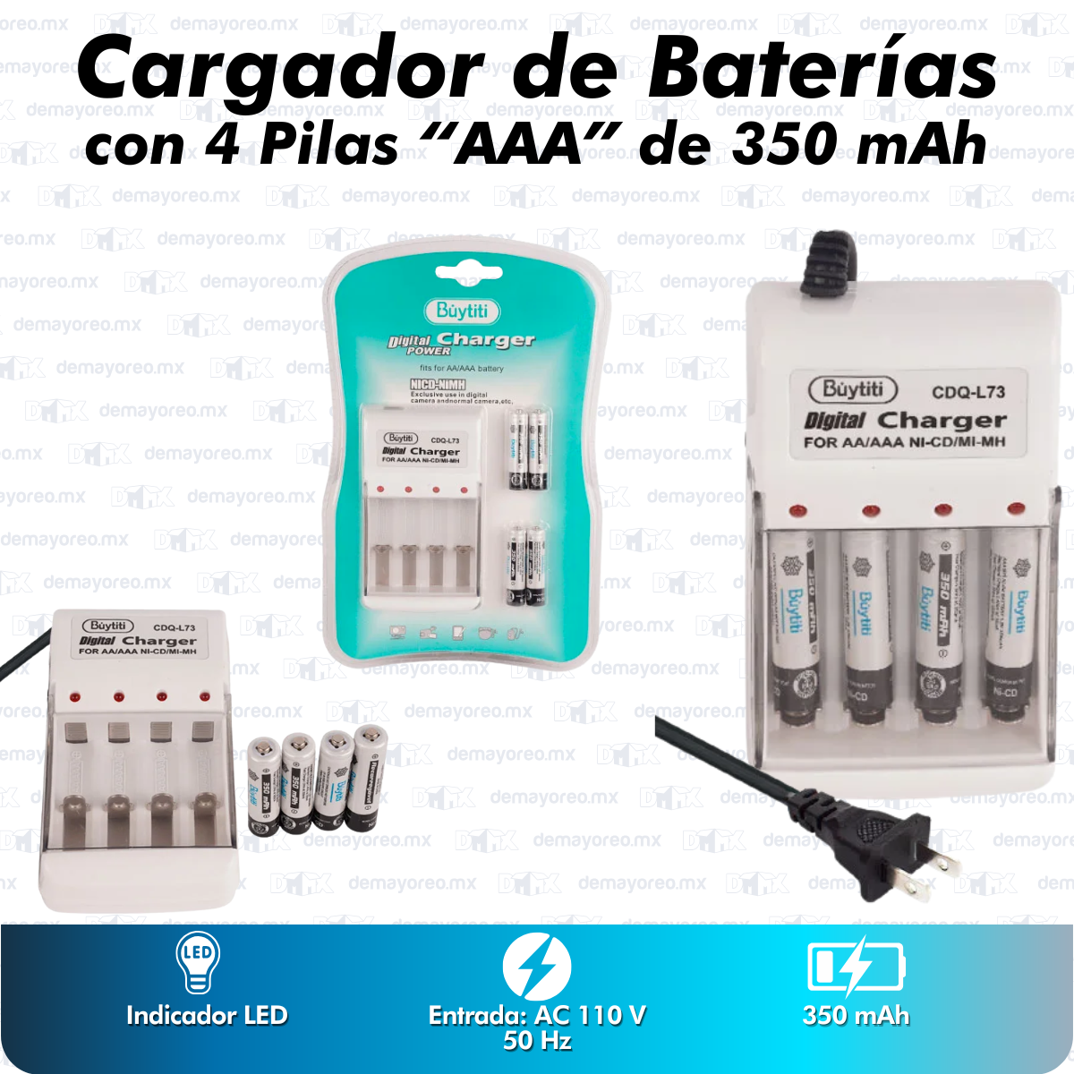 Cargador de Baterías con pilas AAA CDQ-L73